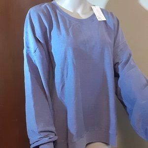 NWT Sonoma Womens XL Pull Over Comfy Top In a Washed Blue Color